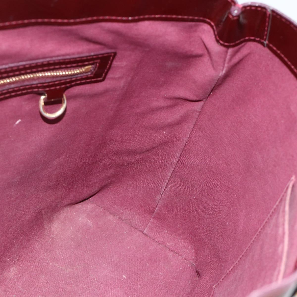 LOUIS VUITTON Vernis Wilshire MM Hand Bag Rouge Favist M91646 LV Auth ka3359