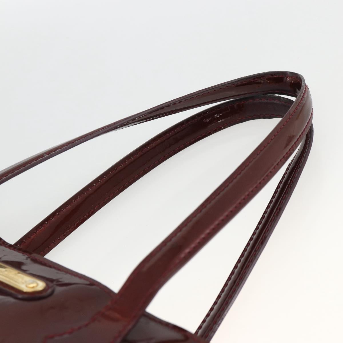 LOUIS VUITTON Vernis Wilshire MM Hand Bag Rouge Favist M91646 LV Auth ka3359