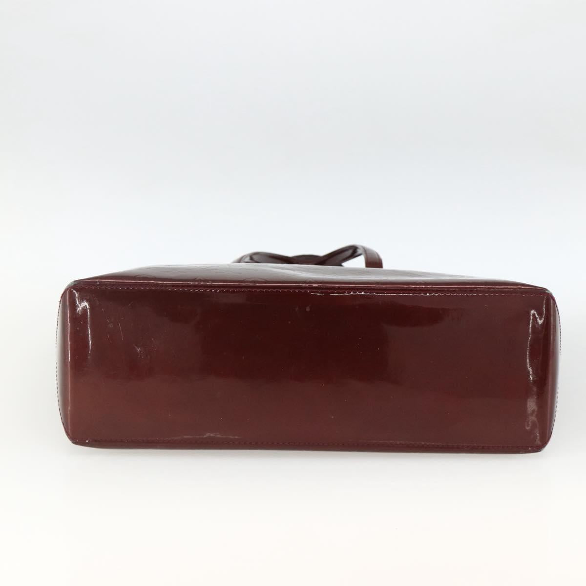 LOUIS VUITTON Vernis Wilshire MM Hand Bag Rouge Favist M91646 LV Auth ka3359