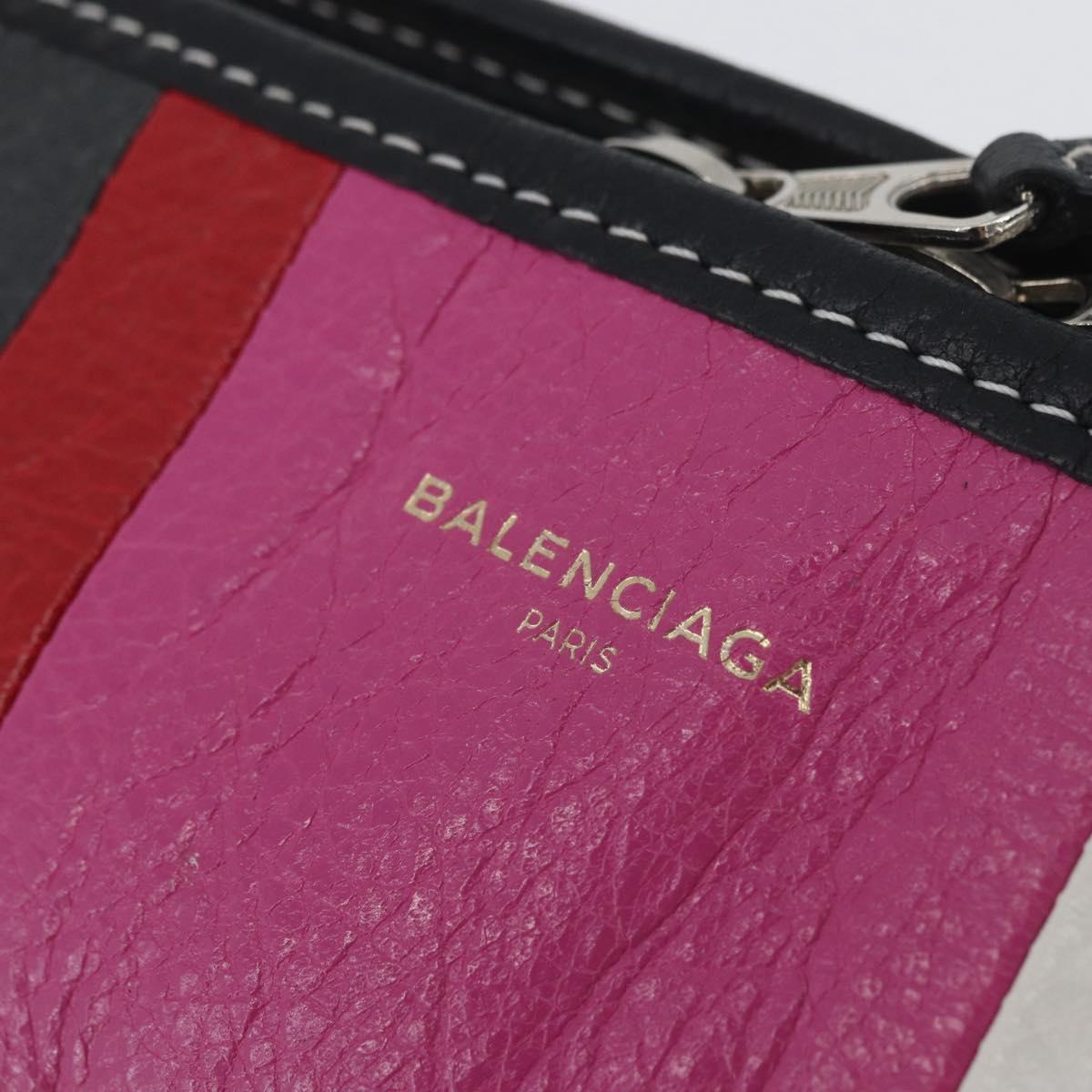 BALENCIAGA Clutch Bag Leather Multicolor Silver 443658 Auth ka3360