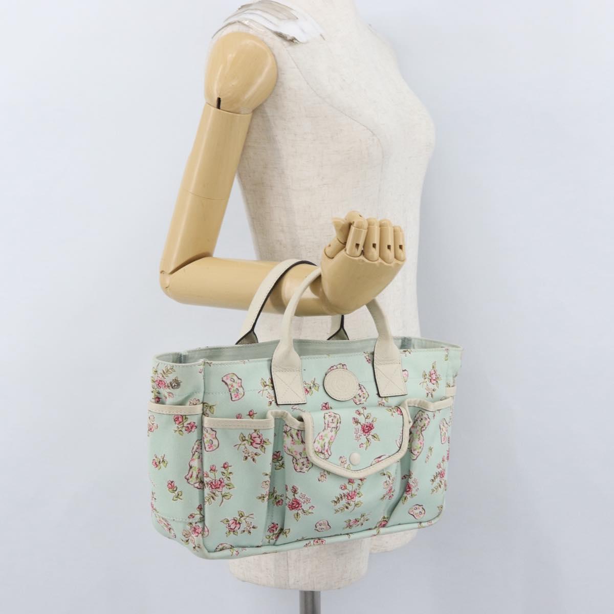 GUCCI Hand Bag Canvas Light Blue Auth ka3365