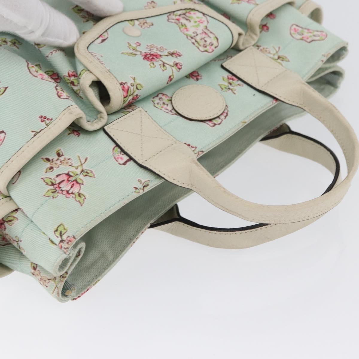 GUCCI Hand Bag Canvas Light Blue Auth ka3365
