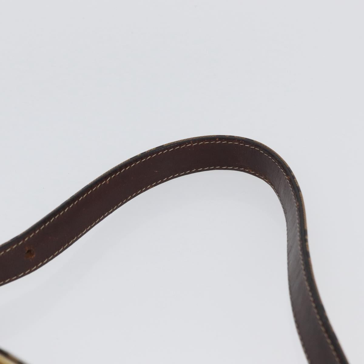 FENDI Zucchino Canvas Mamma Baguette Shoulder Bag Beige Gold Auth ka3373V