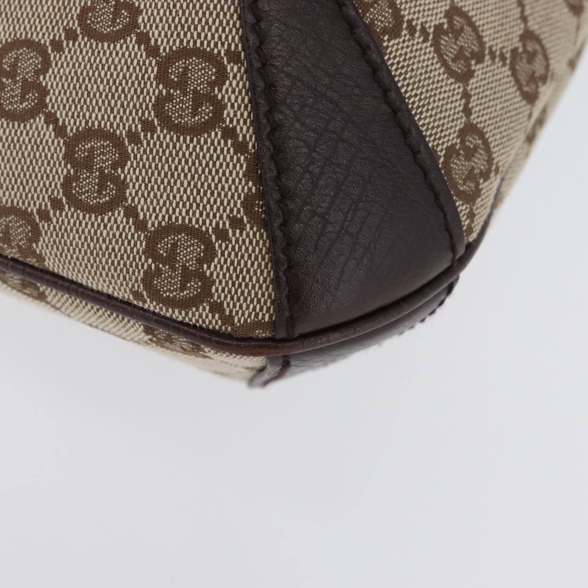 GUCCI GG Canvas Horsebit Shoulder Bag Beige Gold 114890 Auth ka3375SAV