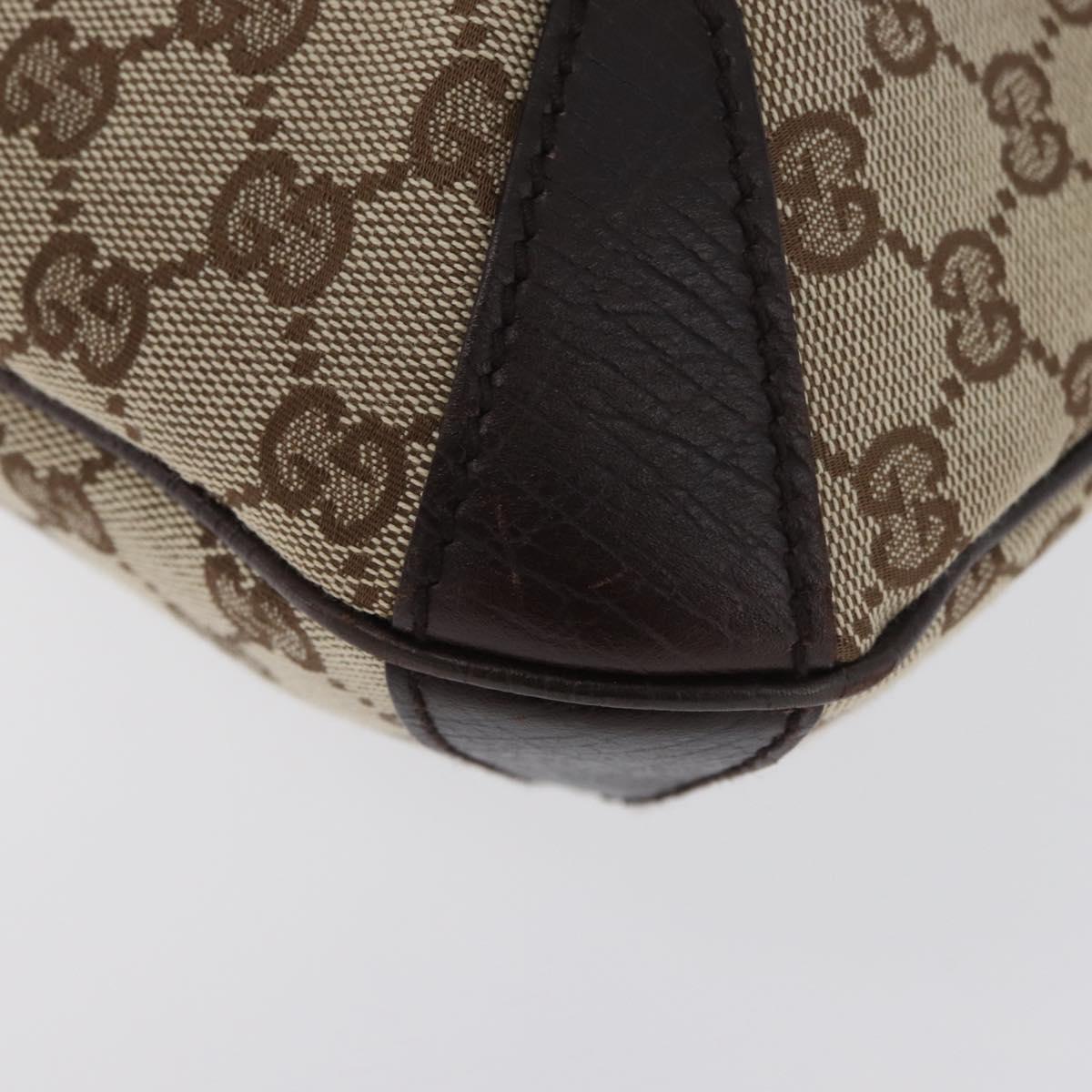 GUCCI GG Canvas Horsebit Shoulder Bag Beige Gold 114890 Auth ka3375SAV
