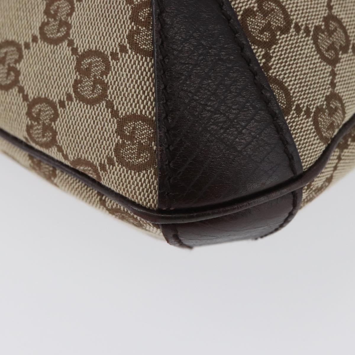 GUCCI GG Canvas Horsebit Shoulder Bag Beige Gold 114890 Auth ka3375SAV
