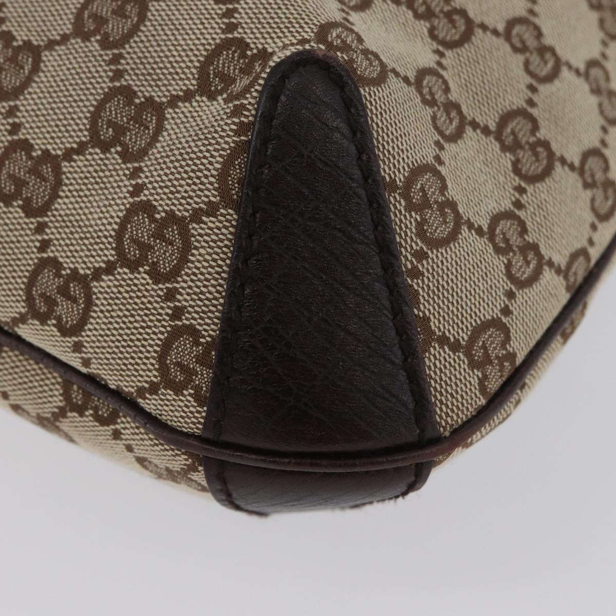 GUCCI GG Canvas Horsebit Shoulder Bag Beige Gold 114890 Auth ka3375SAV