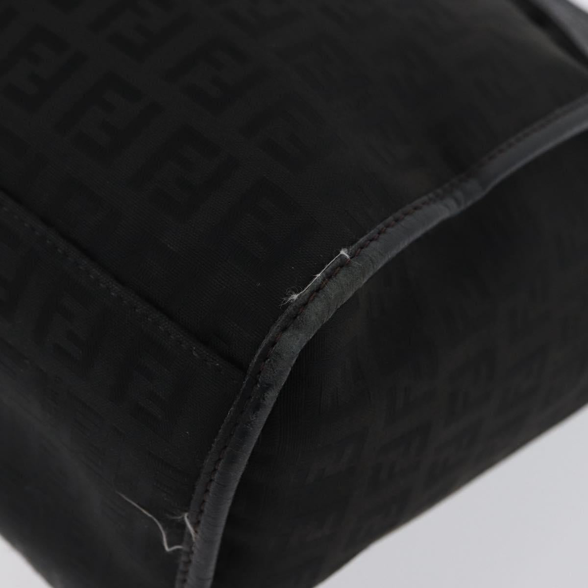 FENDI Zucchino Canvas Tote Bag Black Gold Auth ka3387