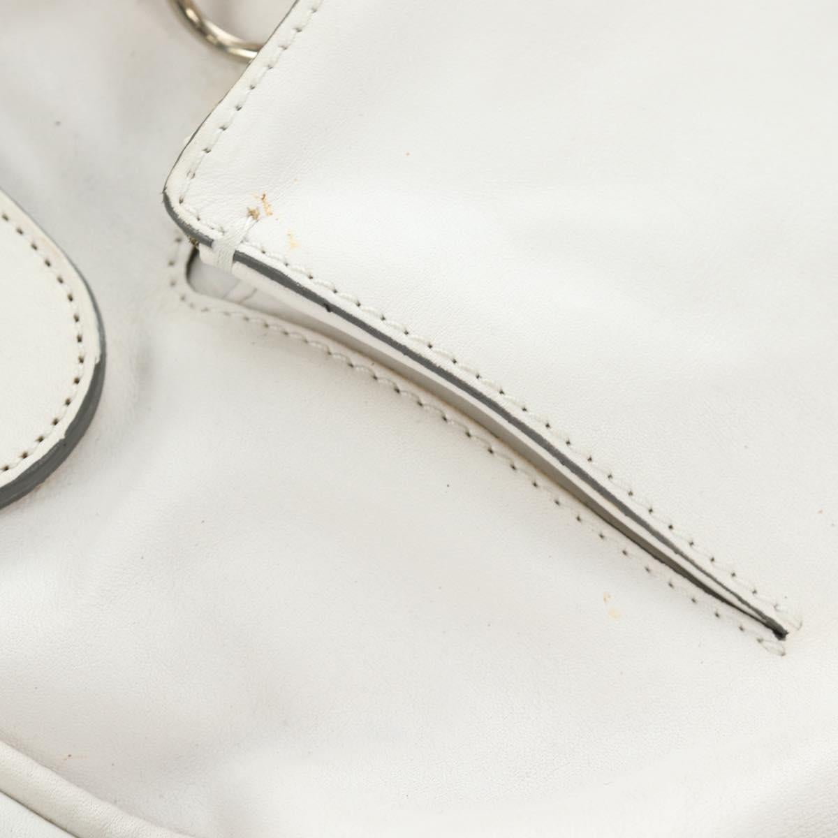 Chloe Shoulder Bag Leather 2way White Silver Auth ka340