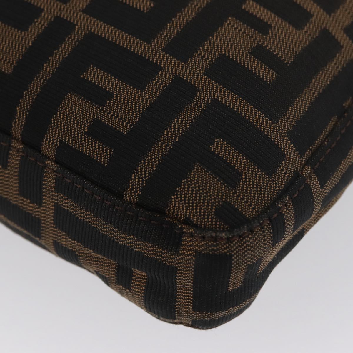 FENDI Zucca Canvas Mamma Baguette Hand Bag Brown Black Auth ka3405V