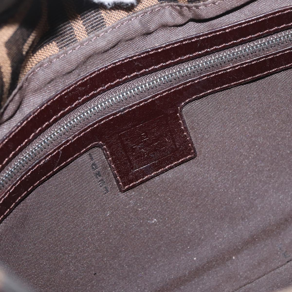 FENDI Zucca Canvas Mamma Baguette Hand Bag Brown Black Auth ka3405V