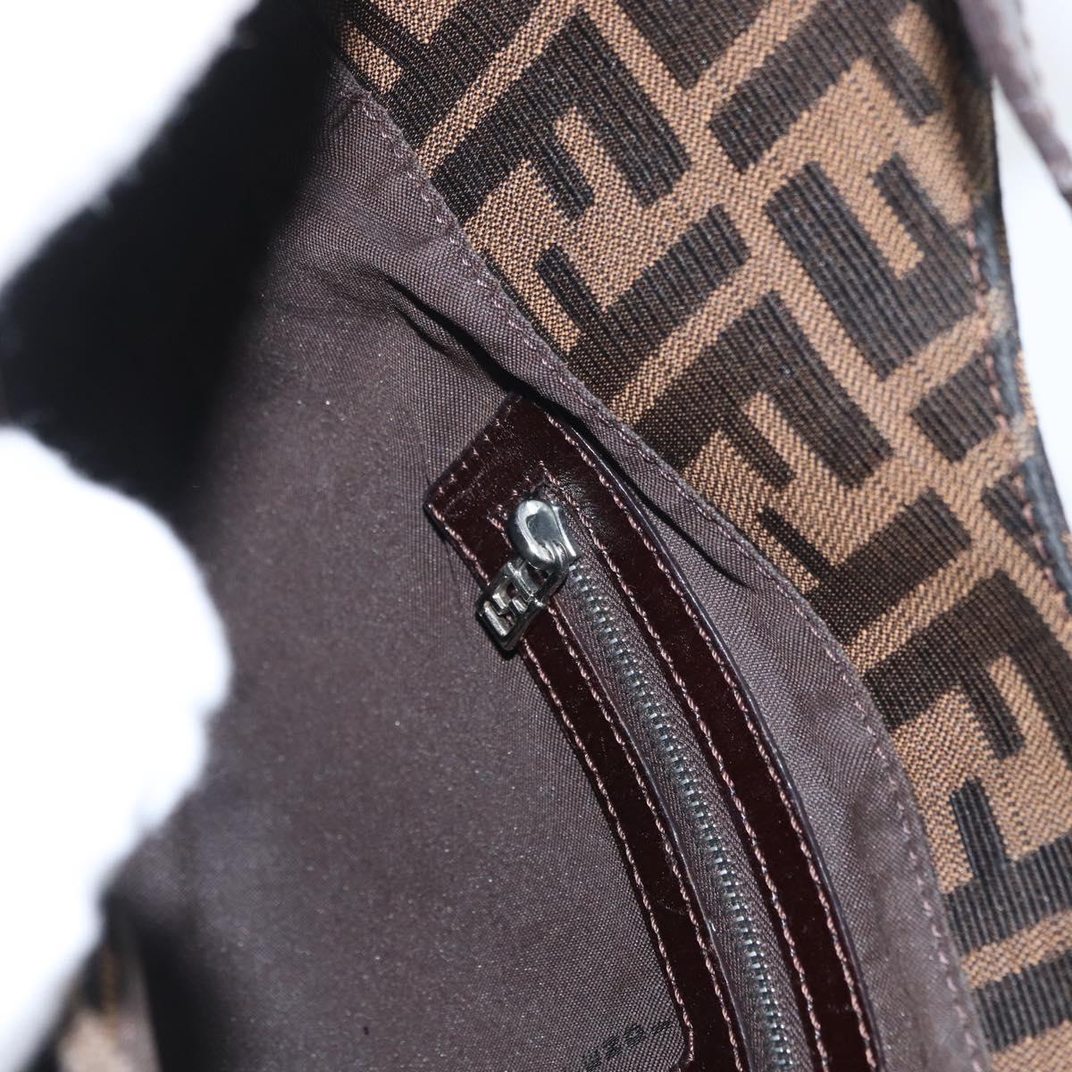 FENDI Zucca Canvas Mamma Baguette Hand Bag Brown Black Auth ka3405V