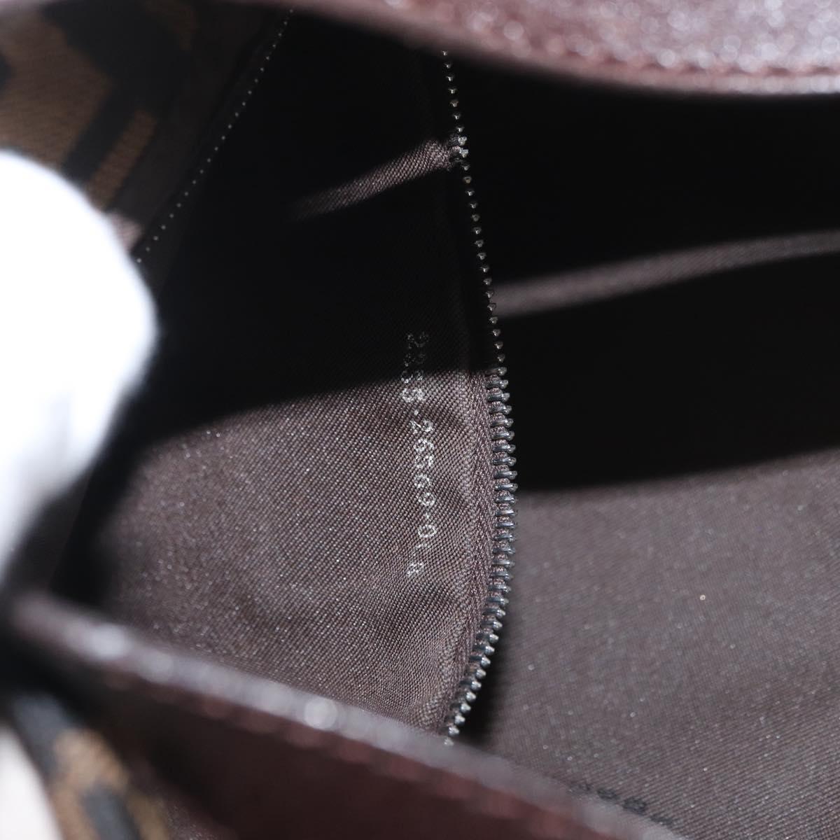 FENDI Zucca Canvas Mamma Baguette Hand Bag Brown Black Auth ka3405V