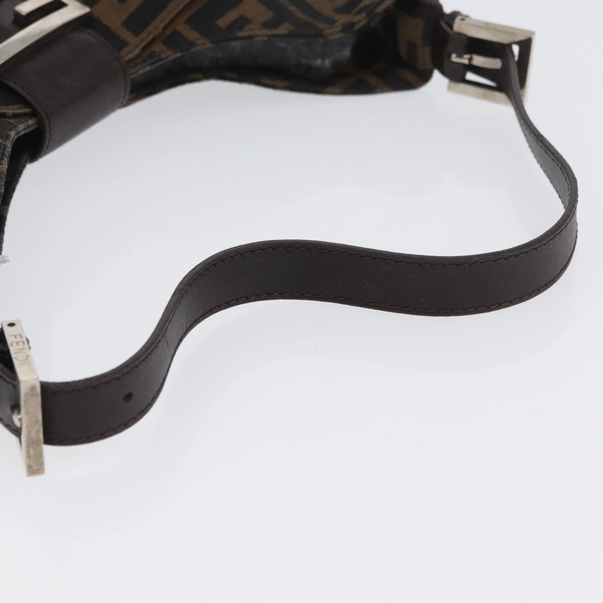 FENDI Zucca Canvas Mamma Baguette Hand Bag Brown Black Auth ka3405V