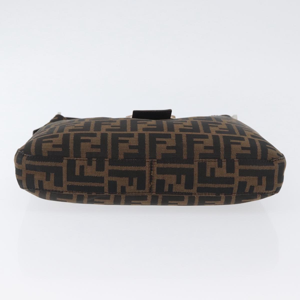 FENDI Zucca Canvas Mamma Baguette Hand Bag Brown Black Auth ka3405V