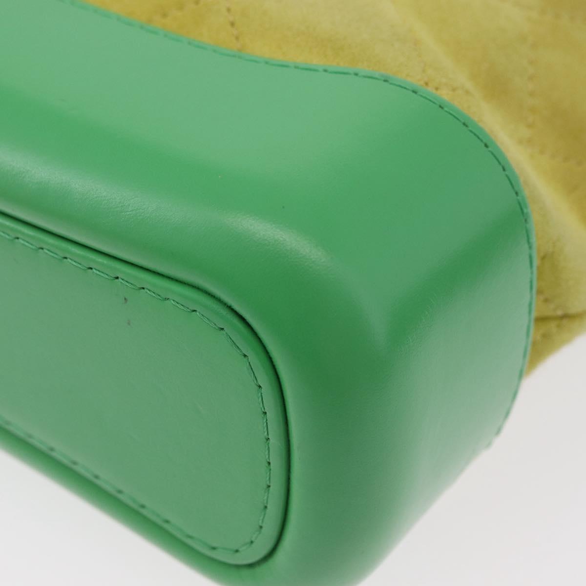 CHANEL Chain Gabriel Dohobo Shoulder Bag Suede Green Gold CC Auth ka3407A