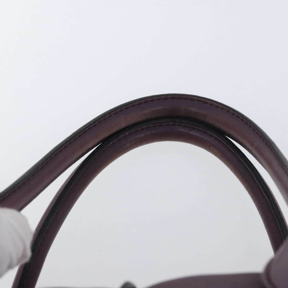 TOD’S Hand Bag Leather 2way Purple Gold Auth ka3411