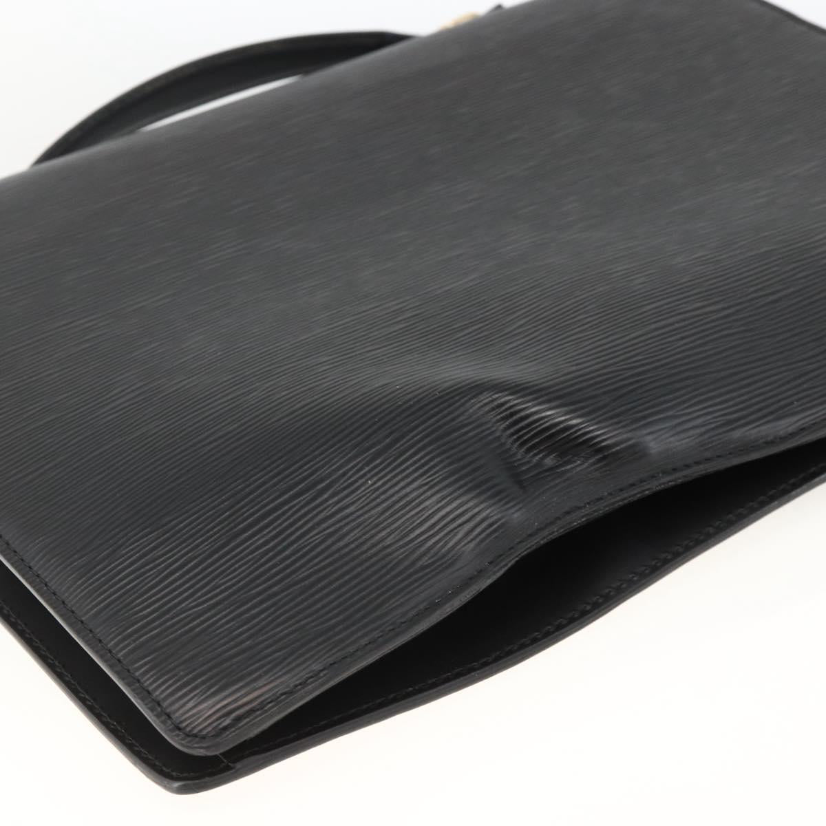 LOUIS VUITTON Epi Porte Documents Bandouliere Briefcase Black M54462 Auth ka3413