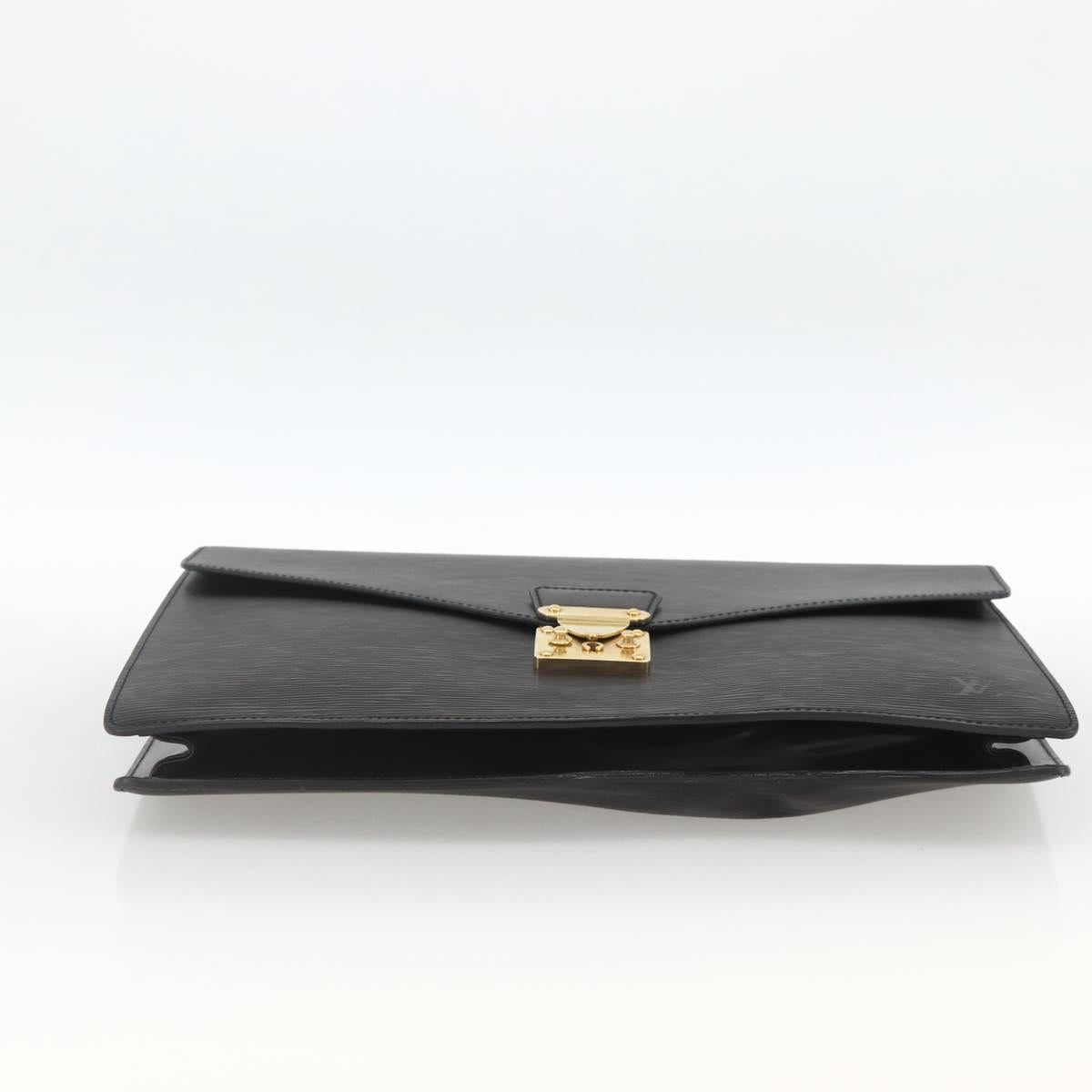 LOUIS VUITTON Epi Porte Documents Bandouliere Briefcase Black M54462 Auth ka3413