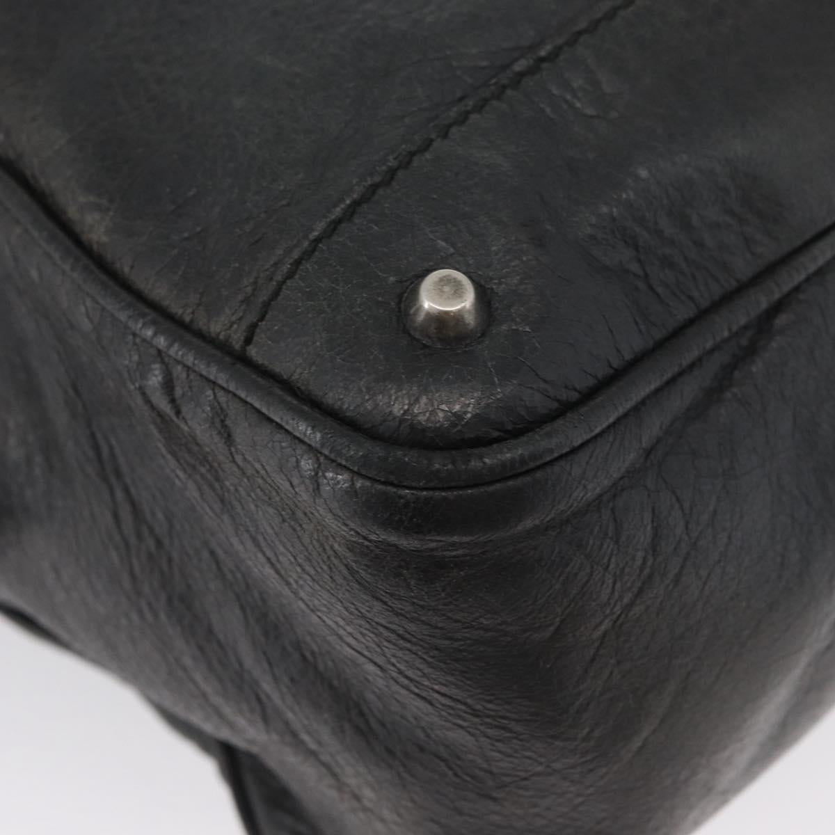 BALENCIAGA Classic Bridge Hand Bag Leather 2way Black Auth ka3423V