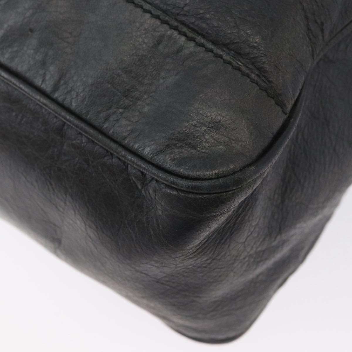 BALENCIAGA Classic Bridge Hand Bag Leather 2way Black Auth ka3423V