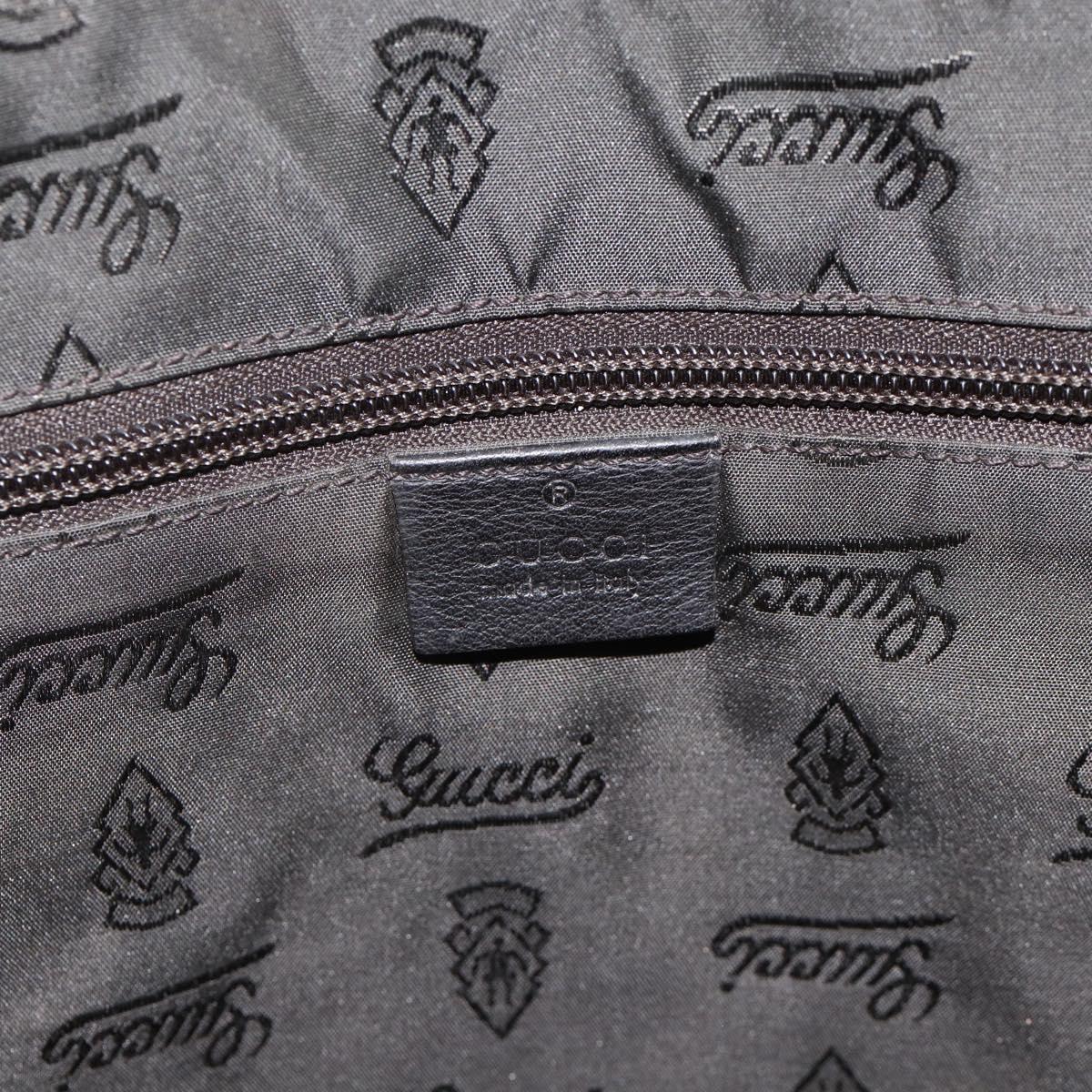 GUCCI GG Canvas Guccissima Bag Leather 2way Black Gold 208463 Auth ka3424