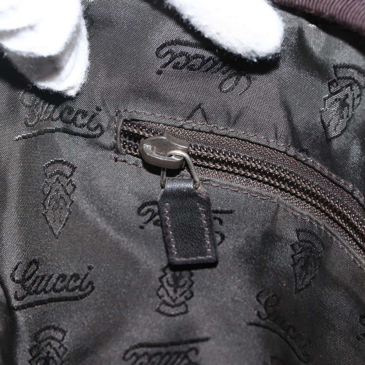 GUCCI GG Canvas Guccissima Bag Leather 2way Black Gold 208463 Auth ka3424