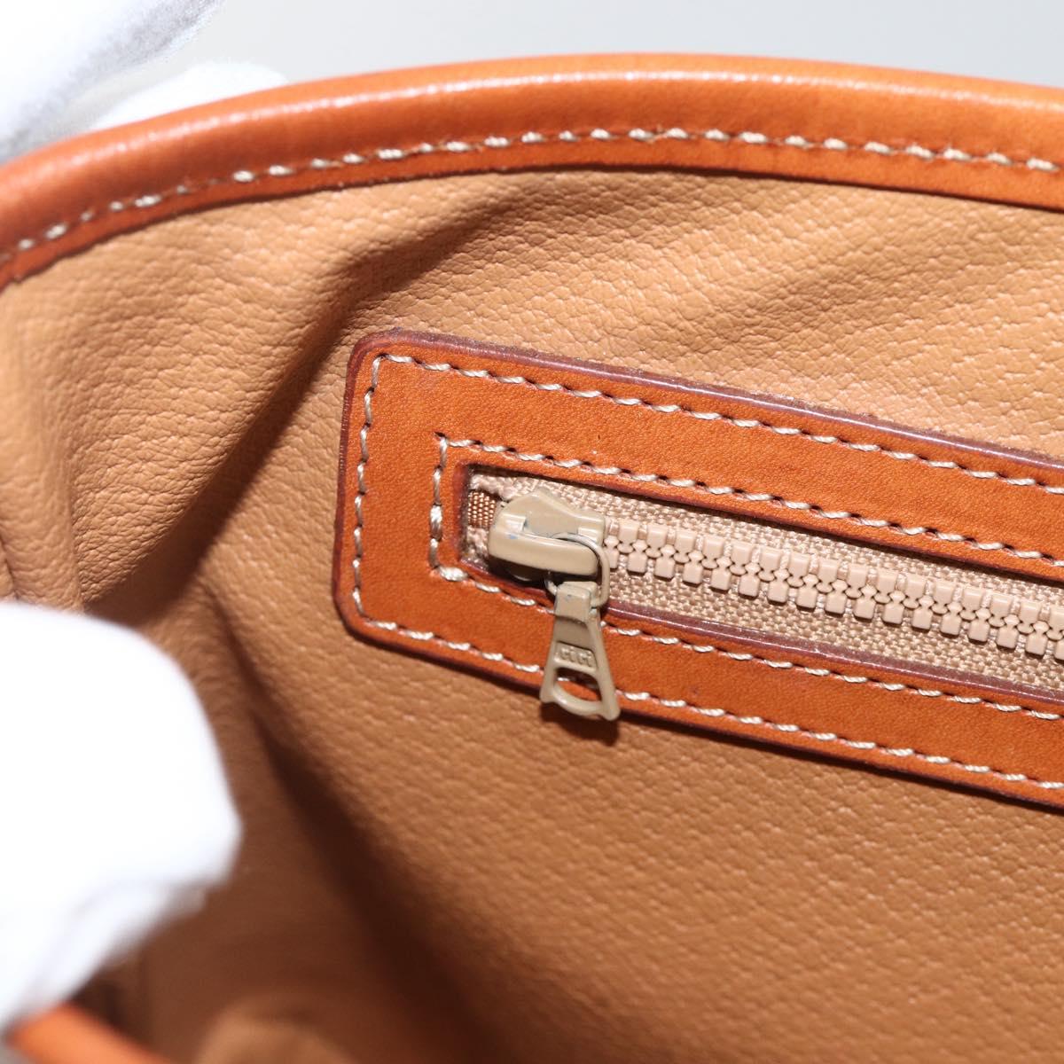 CELINE Macadam Canvas Hand Bag PVC Leather Brown Gold Auth ka3426