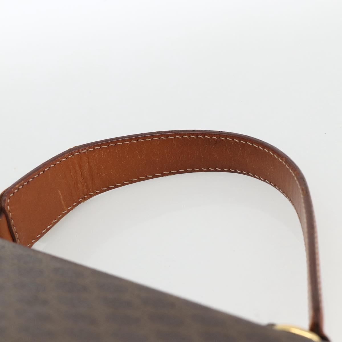 CELINE Macadam Canvas Hand Bag PVC Leather Brown Gold Auth ka3426