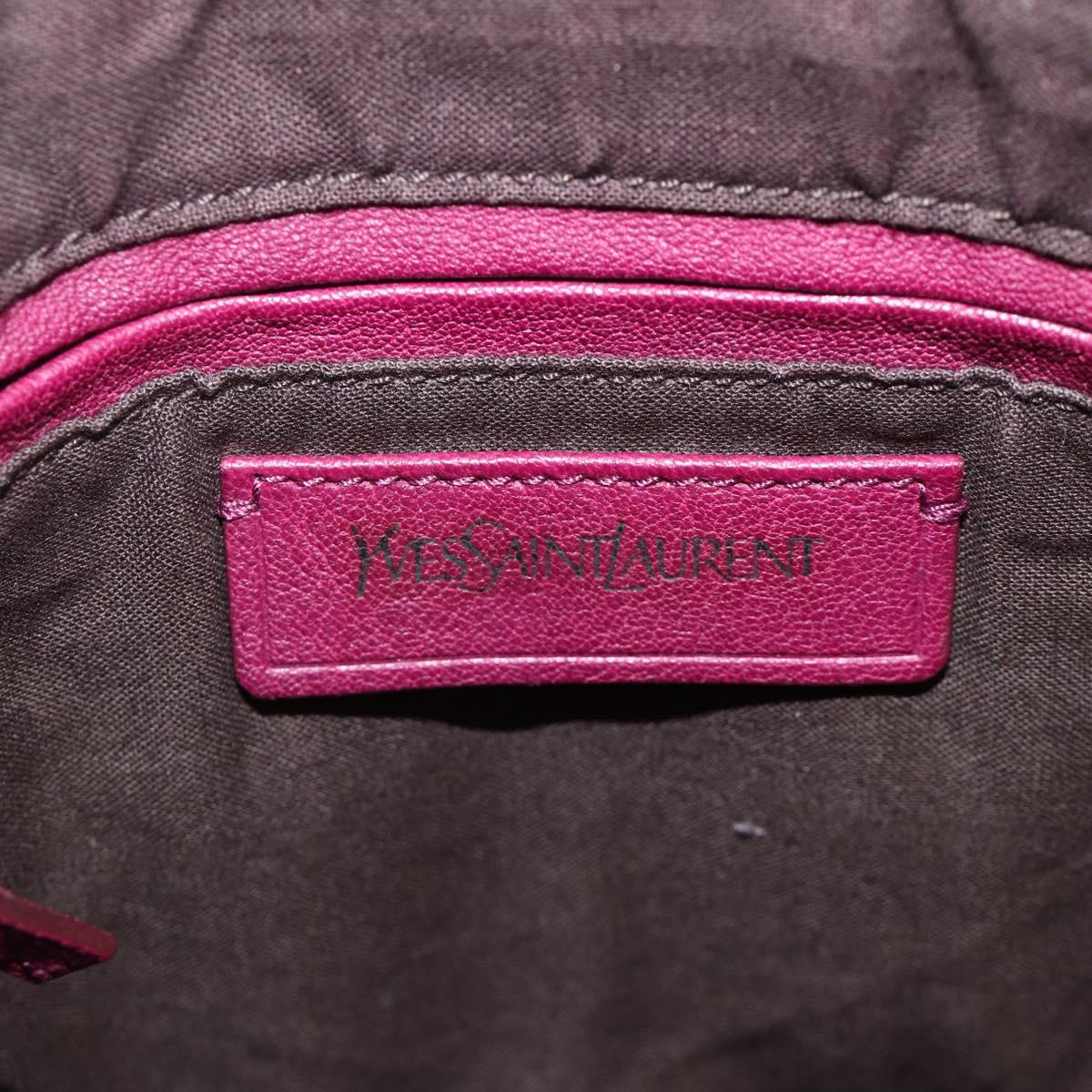 SAINT LAURENT Shoulder Bag Leather Purple Gold 291204 Auth ka3427
