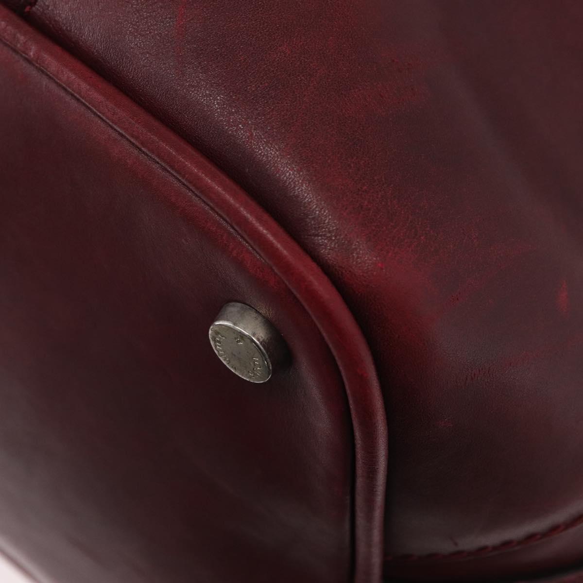 LOUIS VUITTON Cuir Bequia Grimo Boston Bag Bordeaux LV Auth ka3433