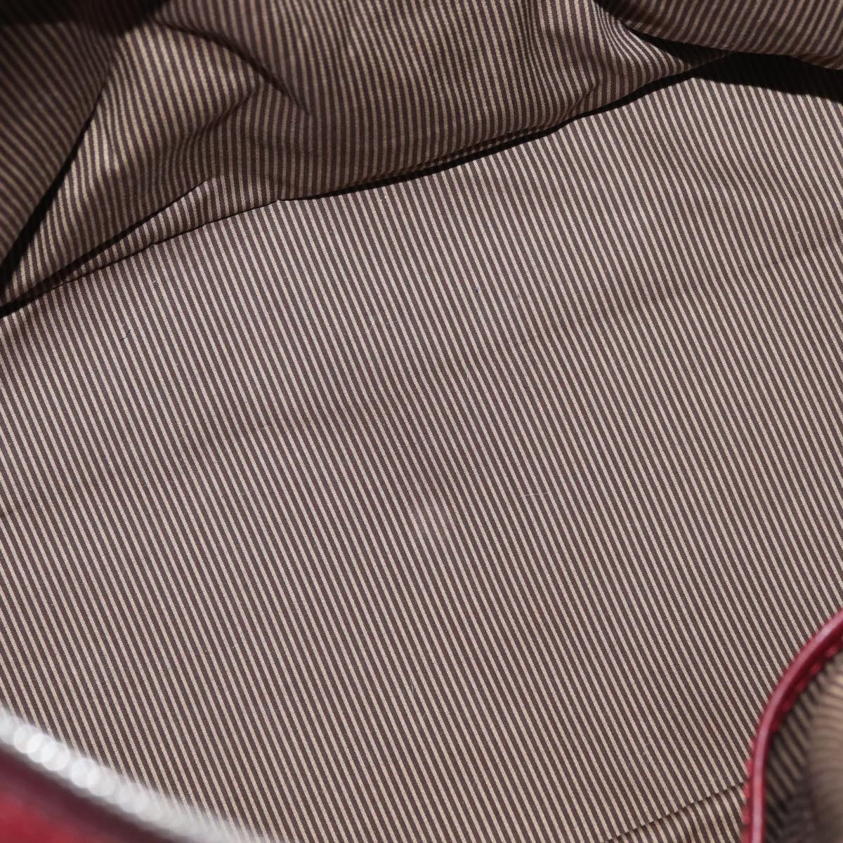 LOUIS VUITTON Cuir Bequia Grimo Boston Bag Bordeaux LV Auth ka3433