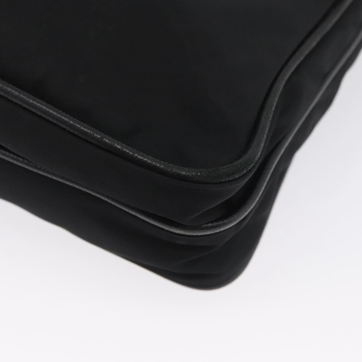 PRADA Shoulder Bag Nylon Black Silver Auth ka3438A