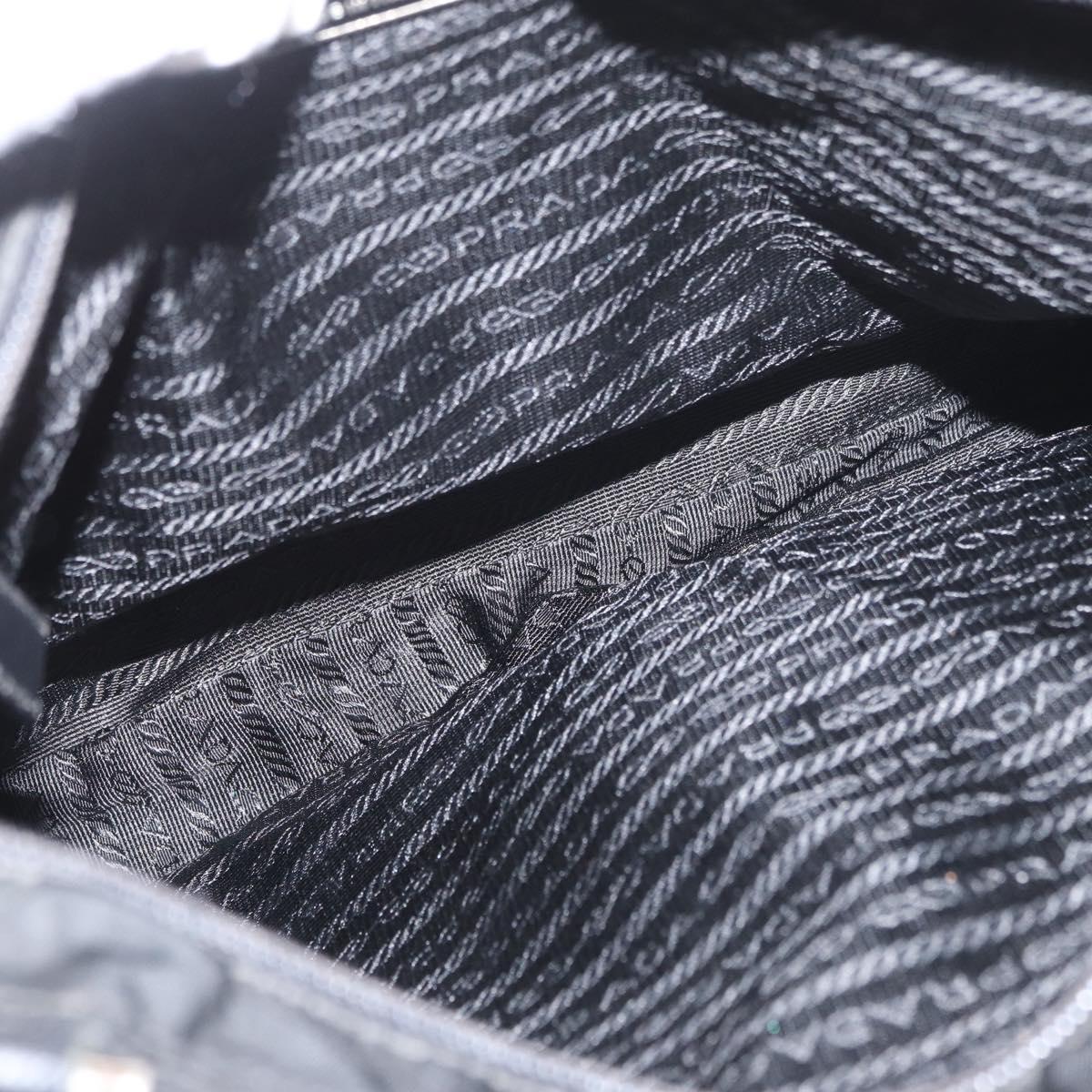 PRADA Shoulder Bag Nylon Black Silver Auth ka3438A