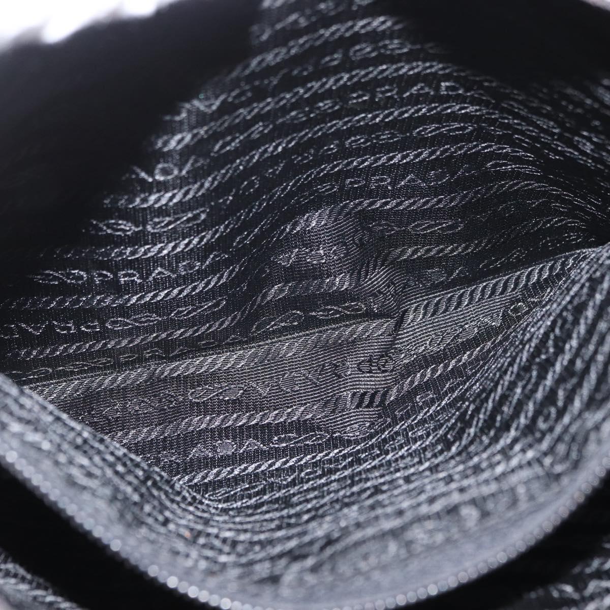 PRADA Shoulder Bag Nylon Black Silver Auth ka3438A