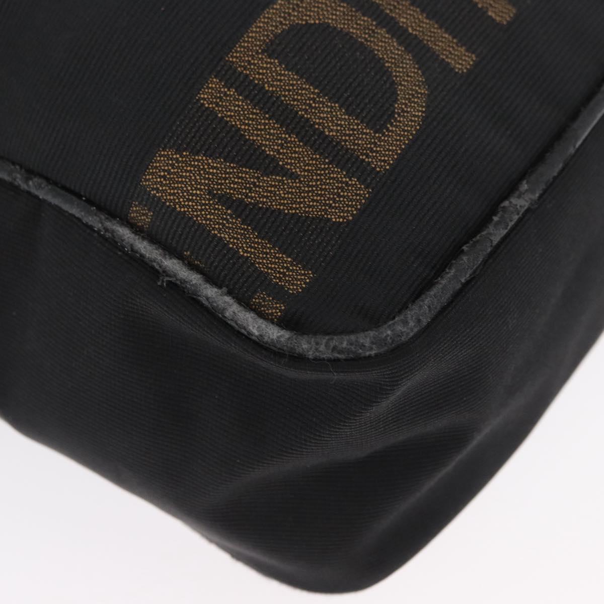 FENDI Hand Bag Nylon 2way Black Silver Auth ka3439