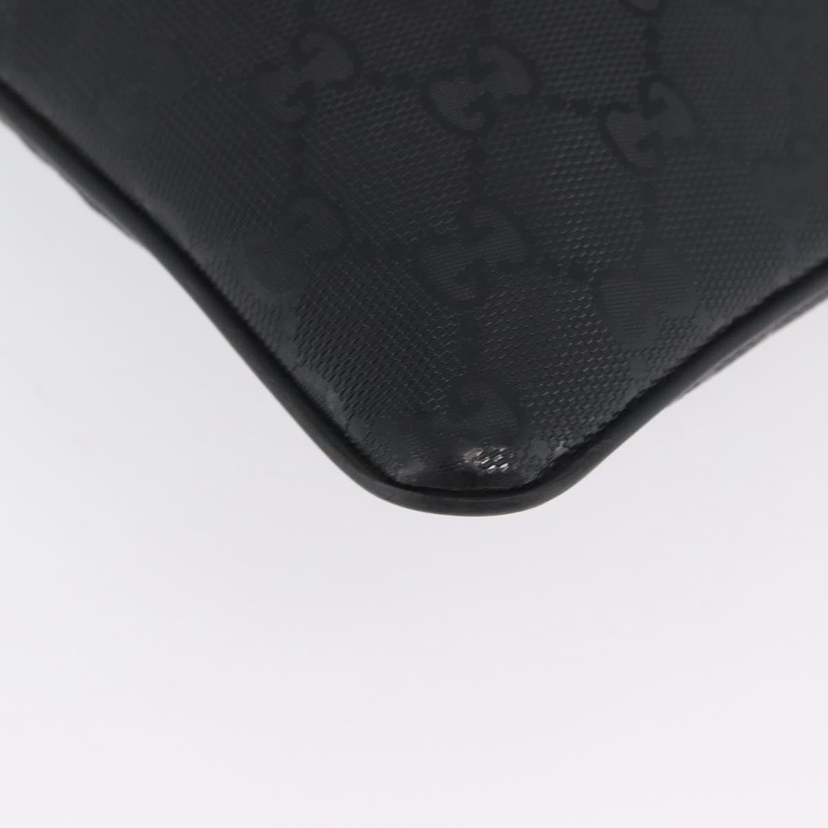 GUCCI GG Implementation Shoulder Bag PVC Black Silver 201446 Auth ka3440