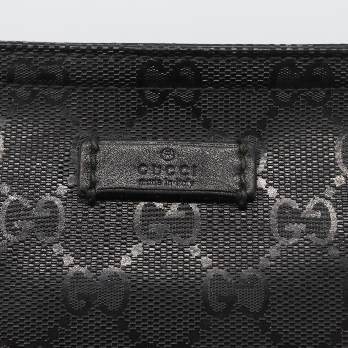 GUCCI GG Implementation Shoulder Bag PVC Black Silver 201446 Auth ka3440