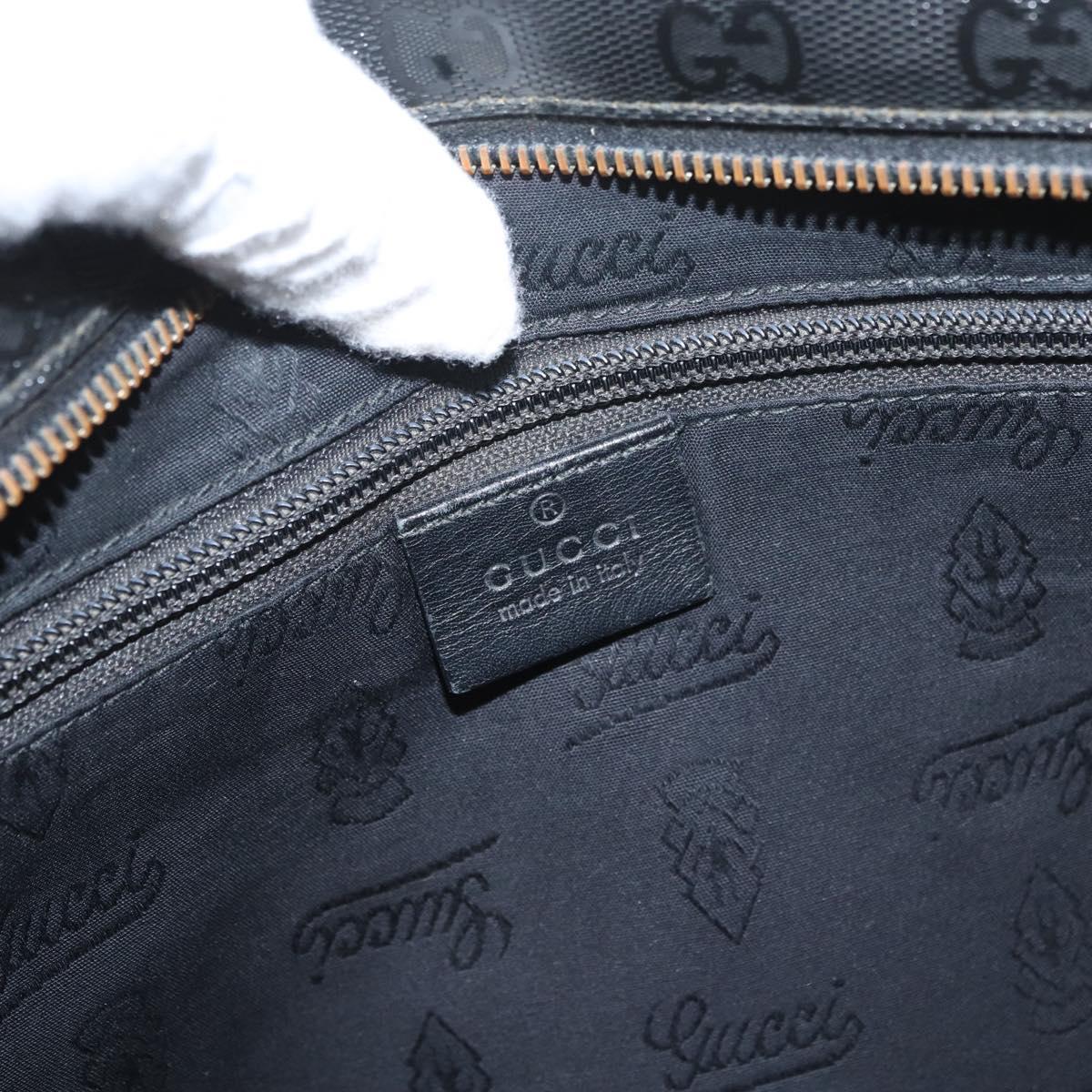 GUCCI GG Implementation Shoulder Bag PVC Black Silver 201446 Auth ka3440