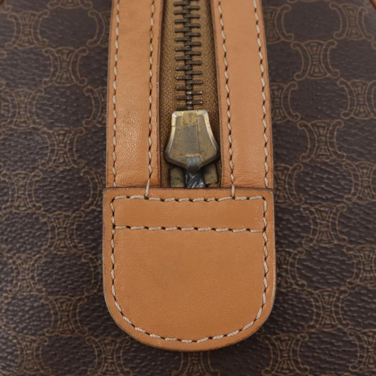 CELINE Macadam Canvas Hand Bag PVC Leather Brown Gold Auth ka3443