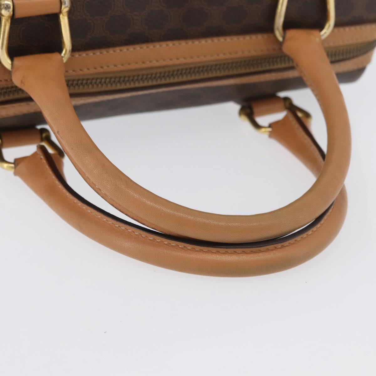 CELINE Macadam Canvas Hand Bag PVC Leather Brown Gold Auth ka3443