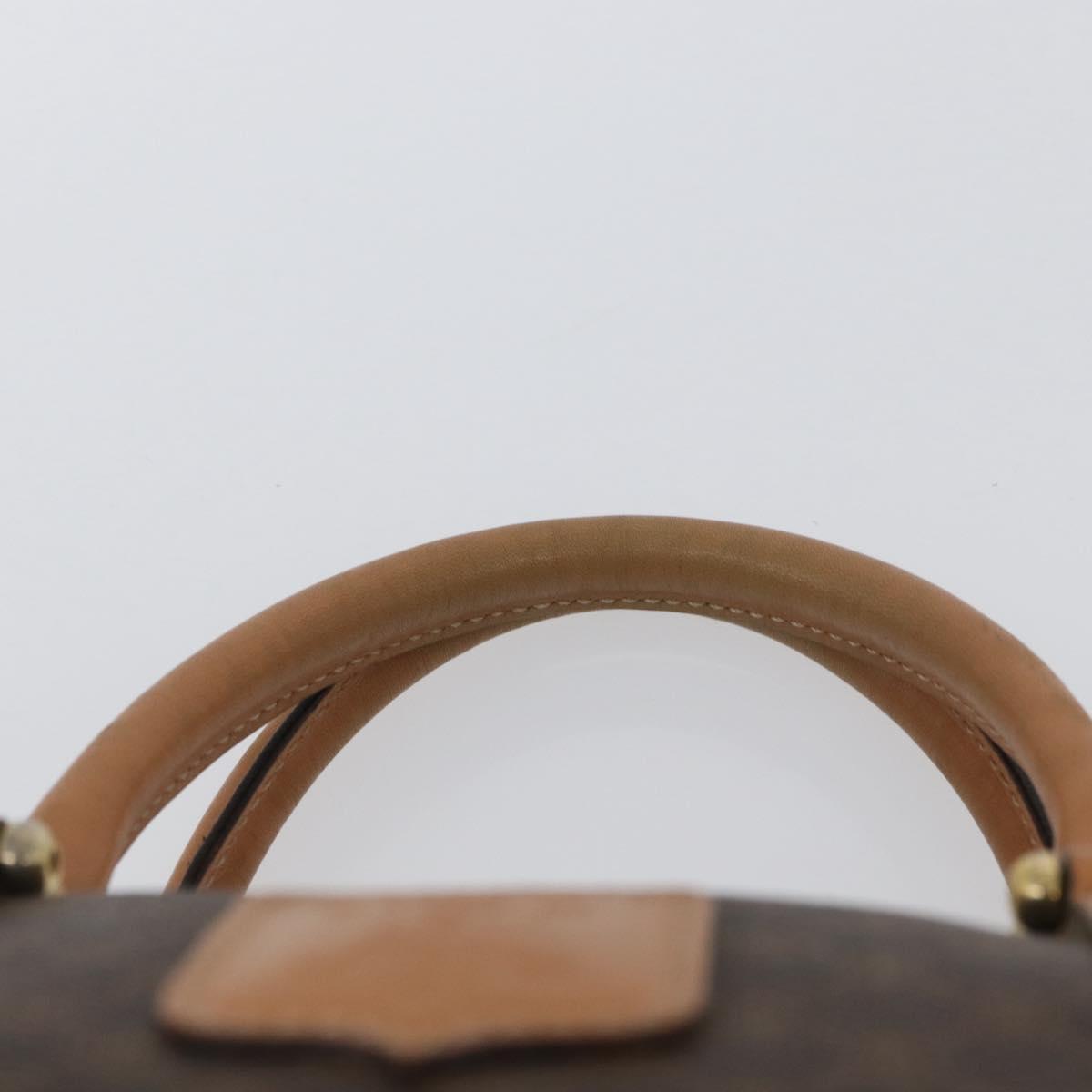 CELINE Macadam Canvas Hand Bag PVC Leather Brown Gold Auth ka3443