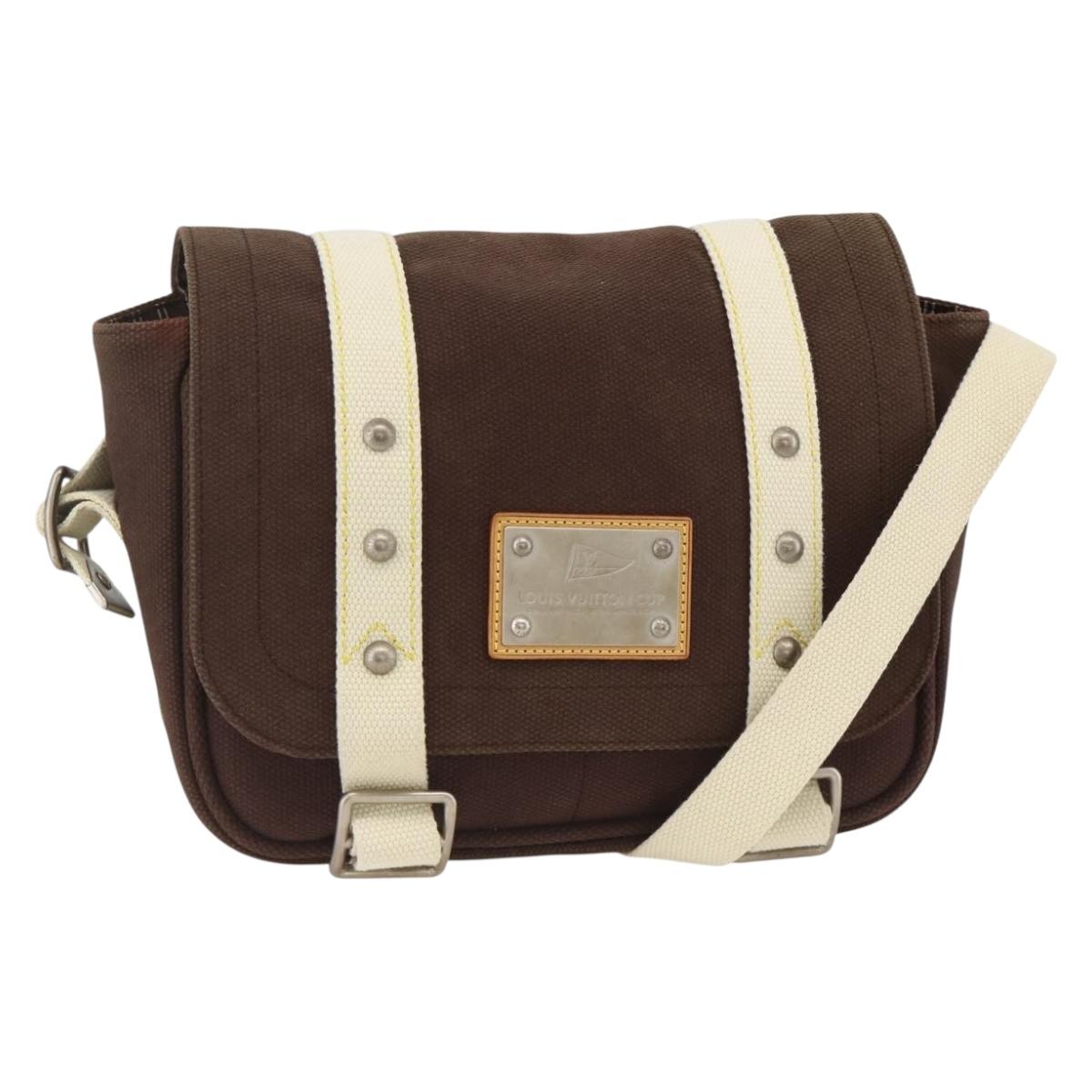 LOUIS VUITTON Antigua Buzzus PM Shoulder Bag Brown M40080 LV Auth ka3449A