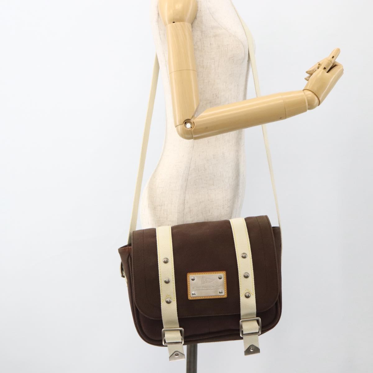 LOUIS VUITTON Antigua Buzzus PM Shoulder Bag Brown M40080 LV Auth ka3449A