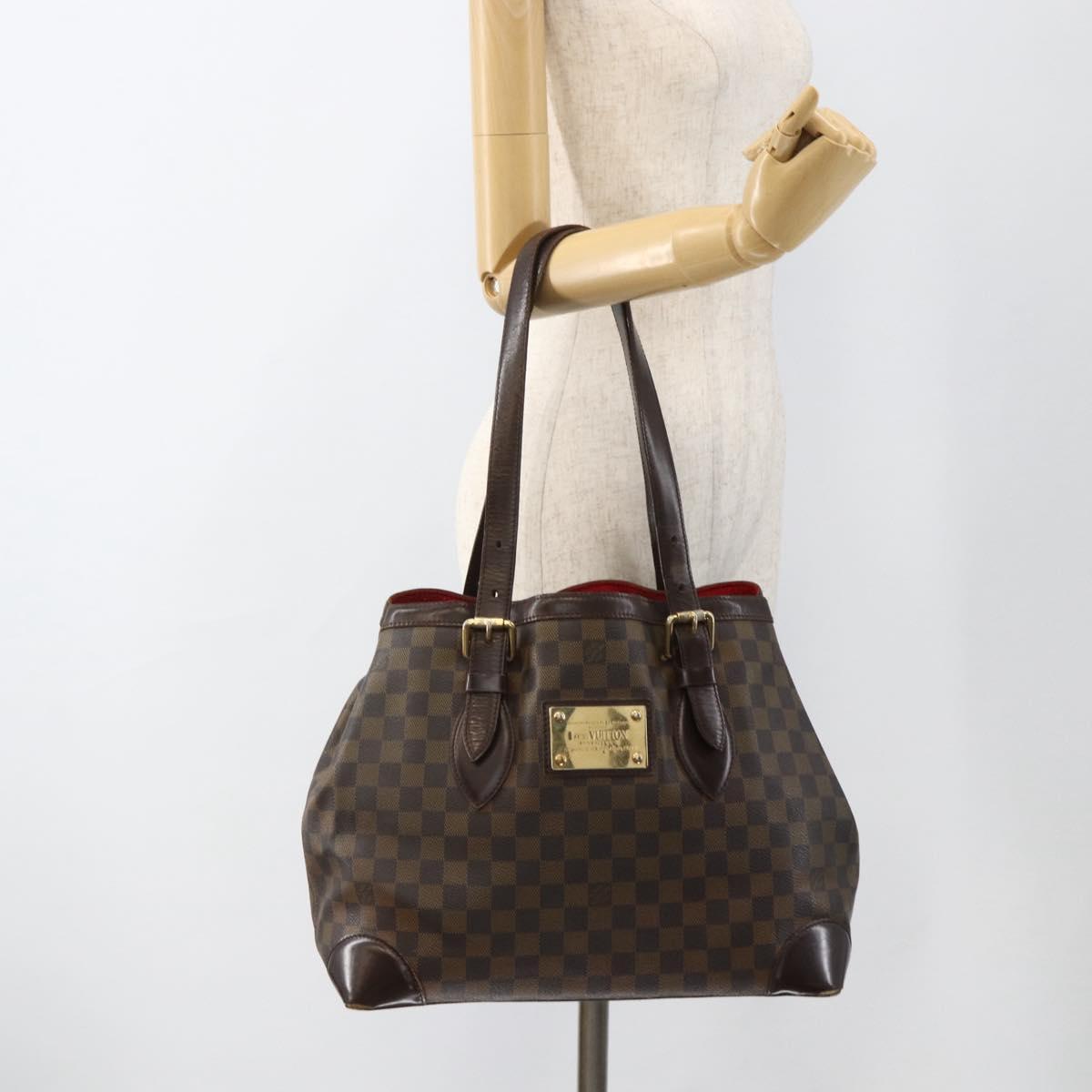 LOUIS VUITTON Damier Ebene Hampstead MM Tote Bag N51204 LV Auth ka3451