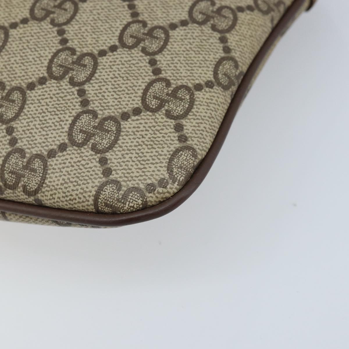GUCCI GG Supreme Web Sherry Line Bag PVC Beige Gold 904 02 047 Auth ka3455