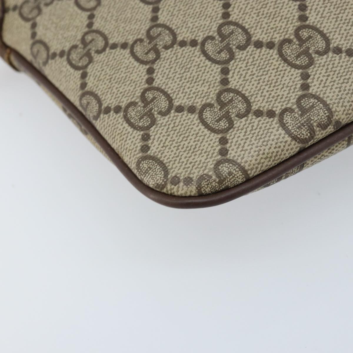 GUCCI GG Supreme Web Sherry Line Bag PVC Beige Gold 904 02 047 Auth ka3455