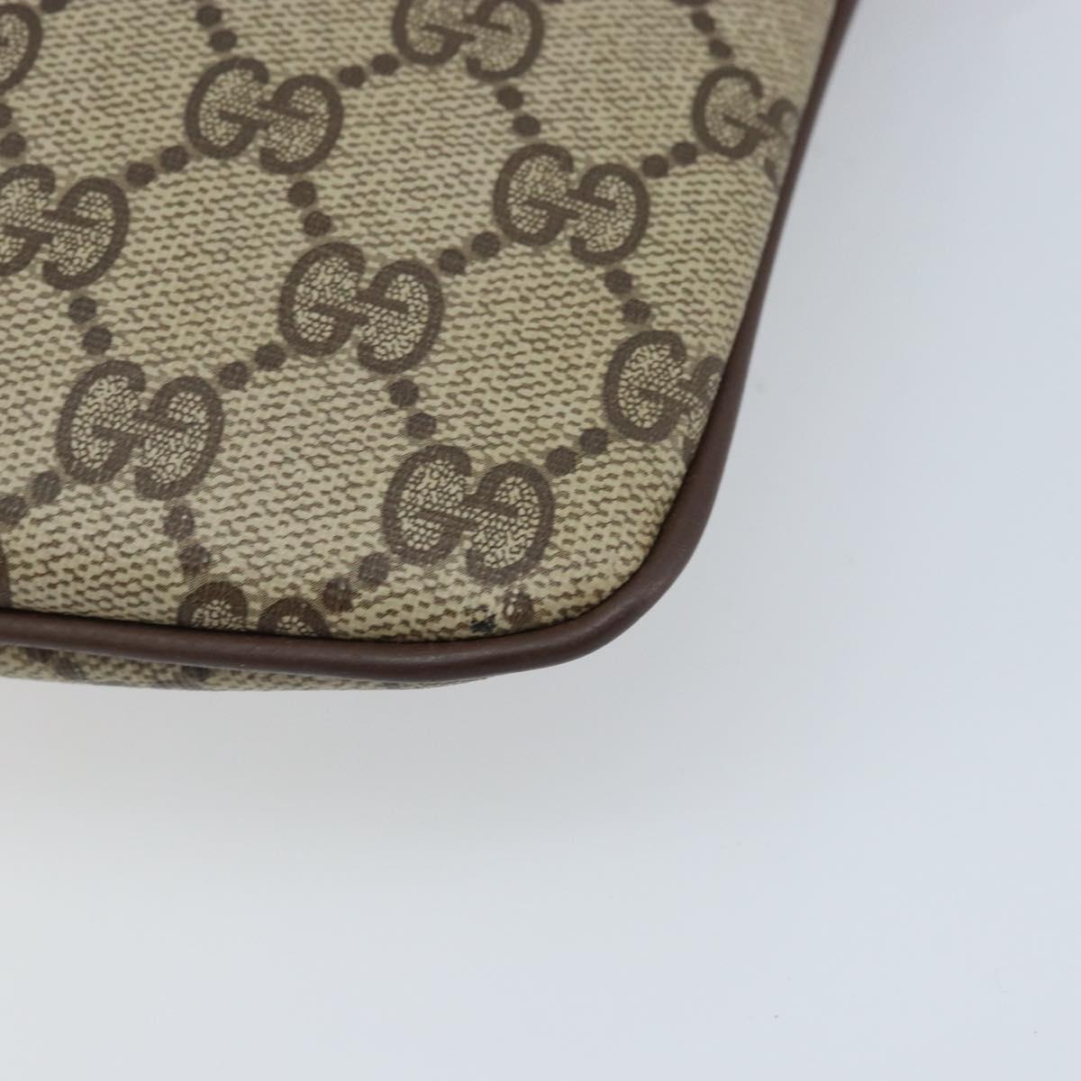 GUCCI GG Supreme Web Sherry Line Bag PVC Beige Gold 904 02 047 Auth ka3455