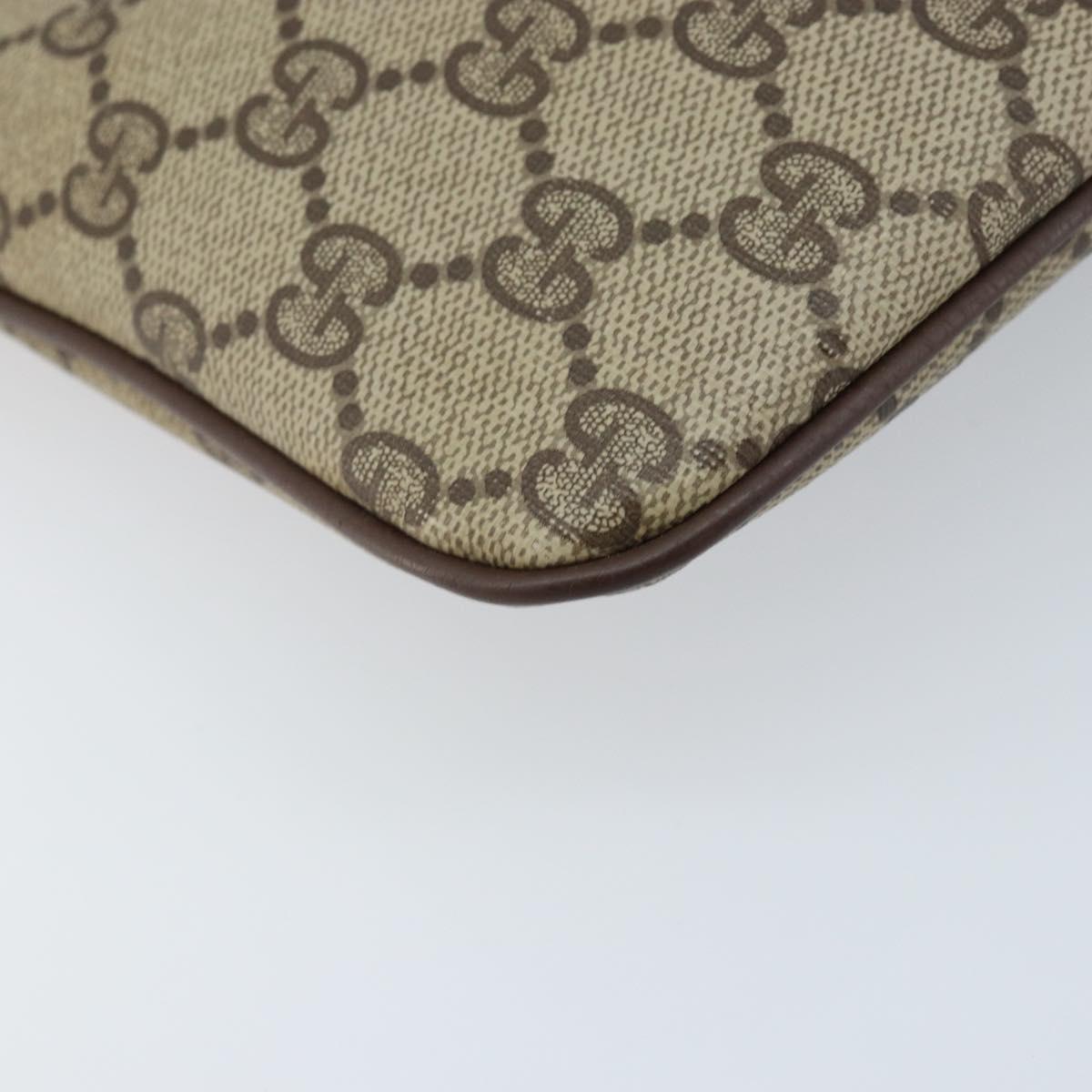 GUCCI GG Supreme Web Sherry Line Bag PVC Beige Gold 904 02 047 Auth ka3455