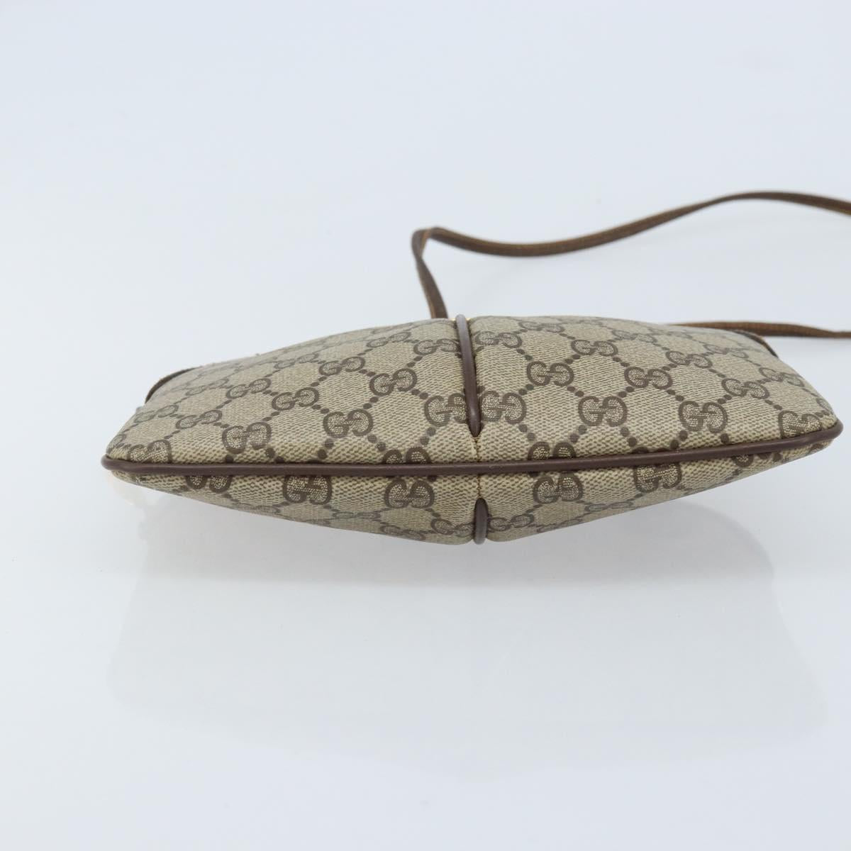 GUCCI GG Supreme Web Sherry Line Bag PVC Beige Gold 904 02 047 Auth ka3455
